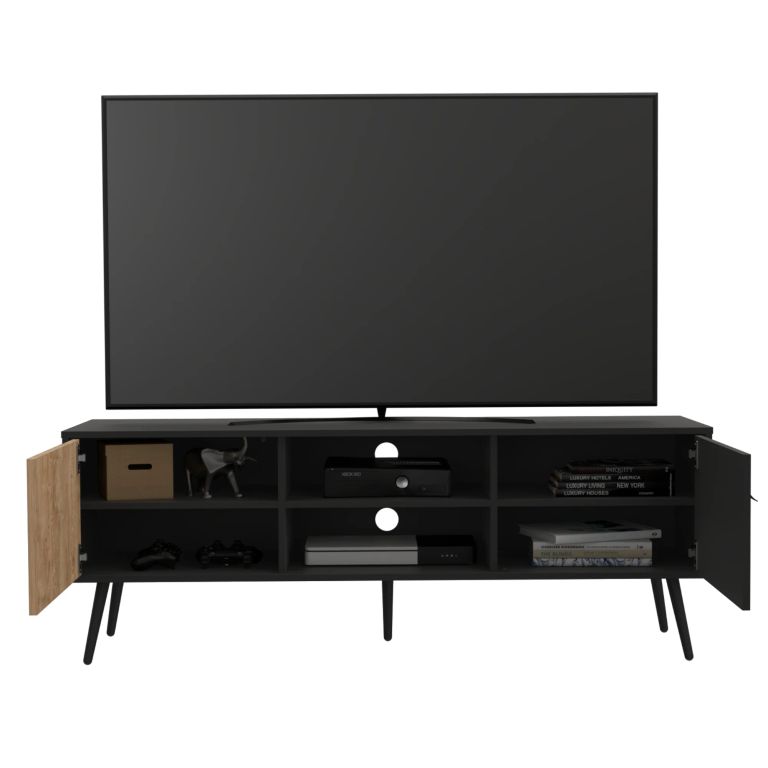 RACK TV 65 2 PUERTAS FUNES ECO WENGUE 55,0X150,0X40,0 CM - 4