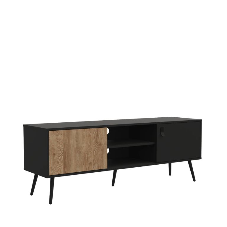 RACK TV 65 2 PUERTAS FUNES ECO WENGUE 55,0X150,0X40,0 CM - 5
