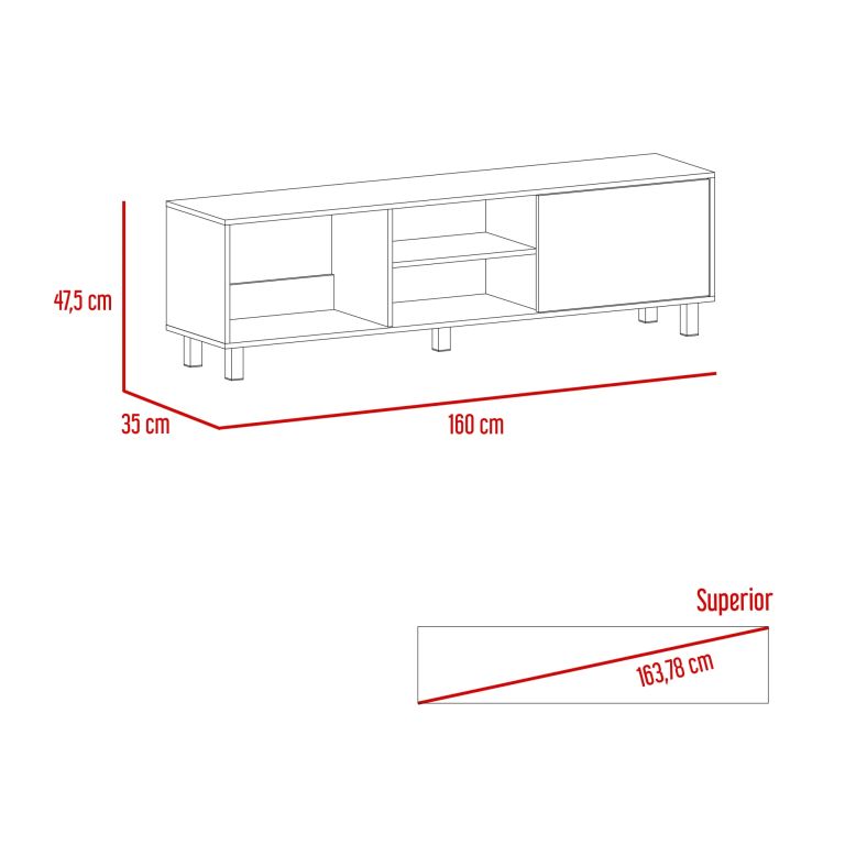 RACK TV 65' TUNEZ 1 PUERTA 47,5X160,0X35,0 CM - 7