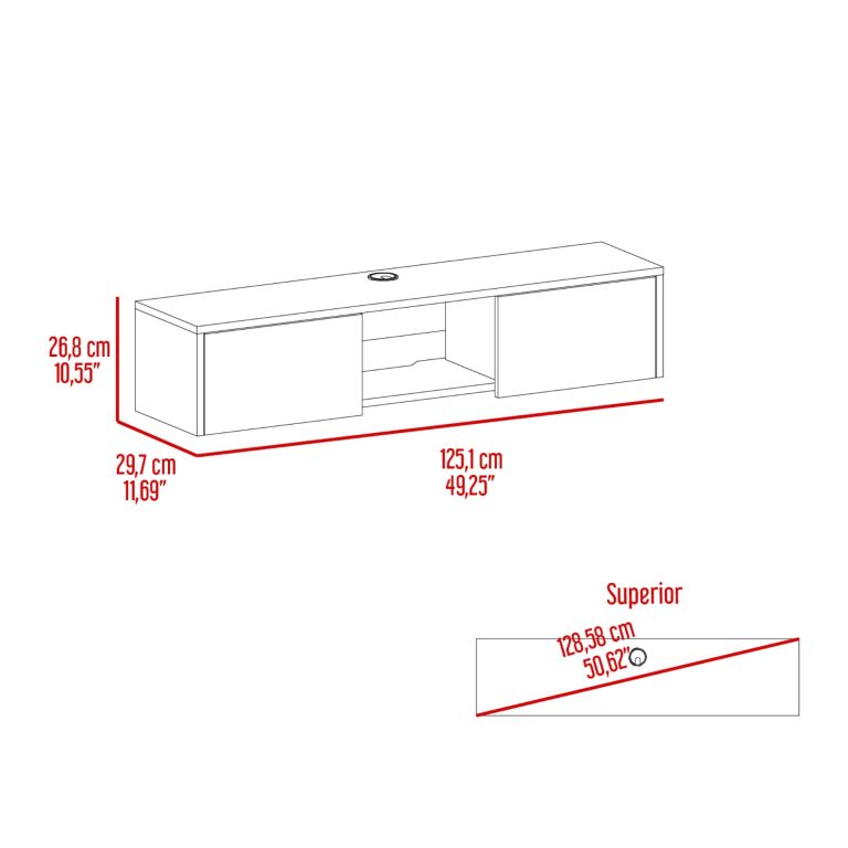 PANEL TV 65' GLEID 2 PUERTAS 26,8X125,1X29,7 CM - 7