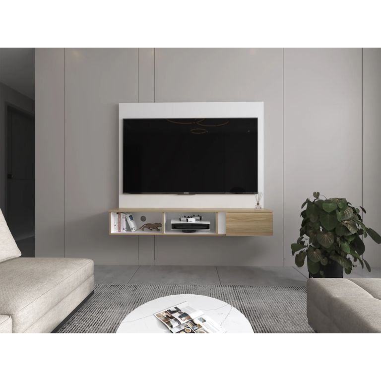 PANEL TV 65 DASSEL BLANCO Y FRESNO 135,5X150,0X29,6 CM - 1