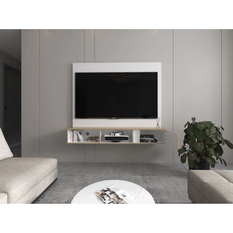 PANEL TV 65 DASSEL BLANCO Y FRESNO 135,5X150,0X29,6 CM - 2