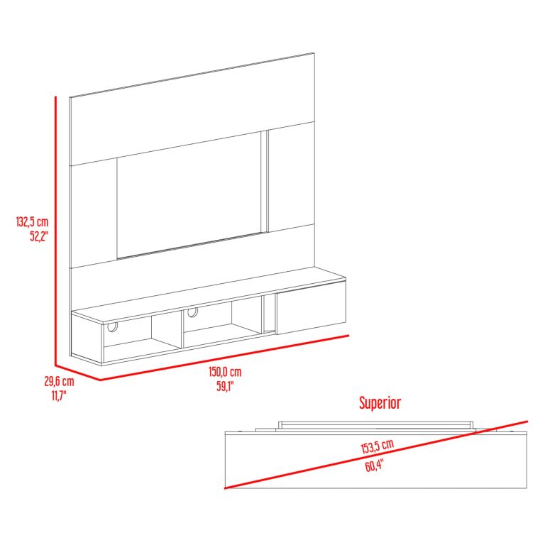 PANEL TV 65 DASSEL BLANCO Y FRESNO 135,5X150,0X29,6 CM - 7