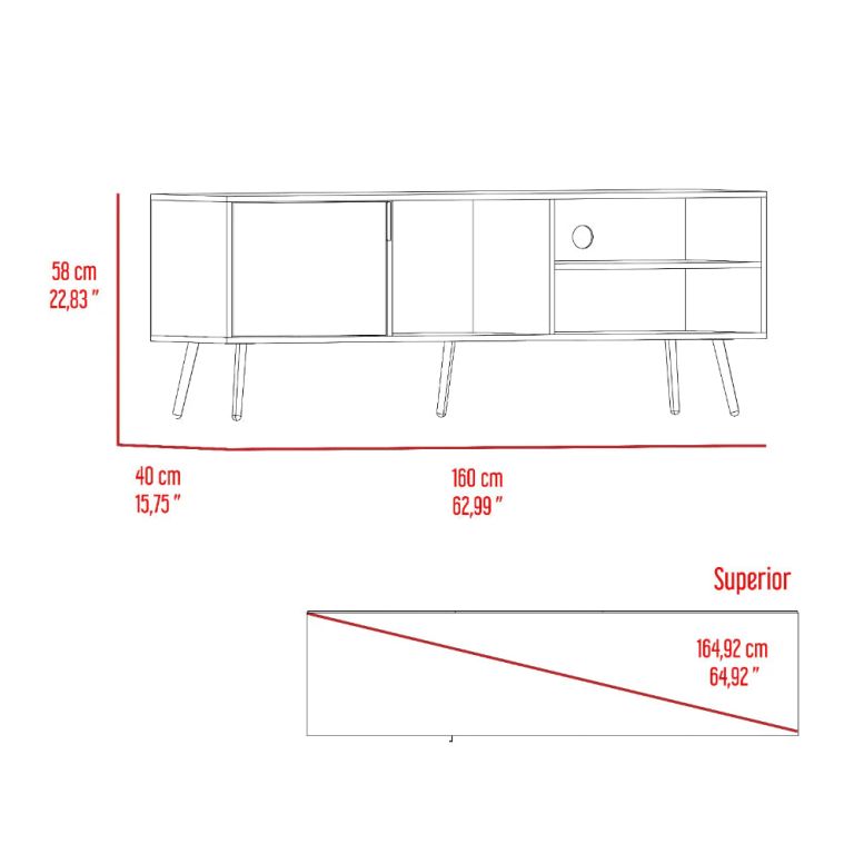 RACK TV 65 VULCAN 1 PUERTA AGAVE Y TOQUILLA 58,0X160,0X40,0 CM - 7
