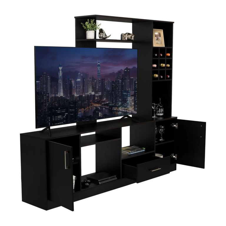 ESTANTE BAR TV 60 9 BOTELLEROS BEIJING WENGUE 180,7X200,0X37,6 CM - 3