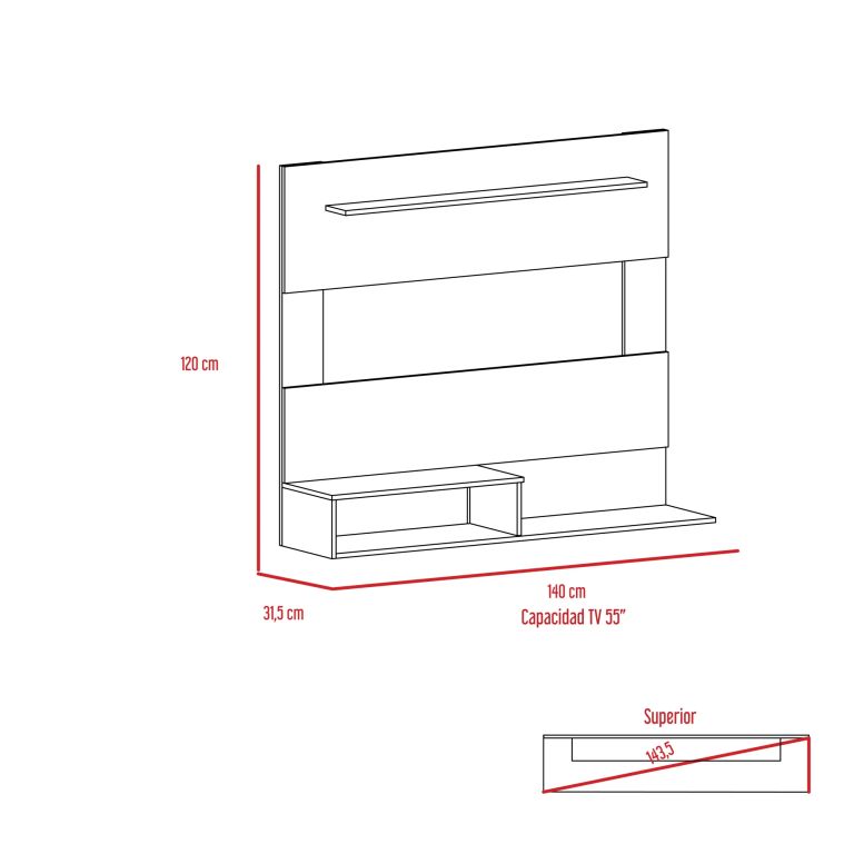 PANEL TV 55 BEIJING BLANCO 120,0X140,0X31,5 CM - 6