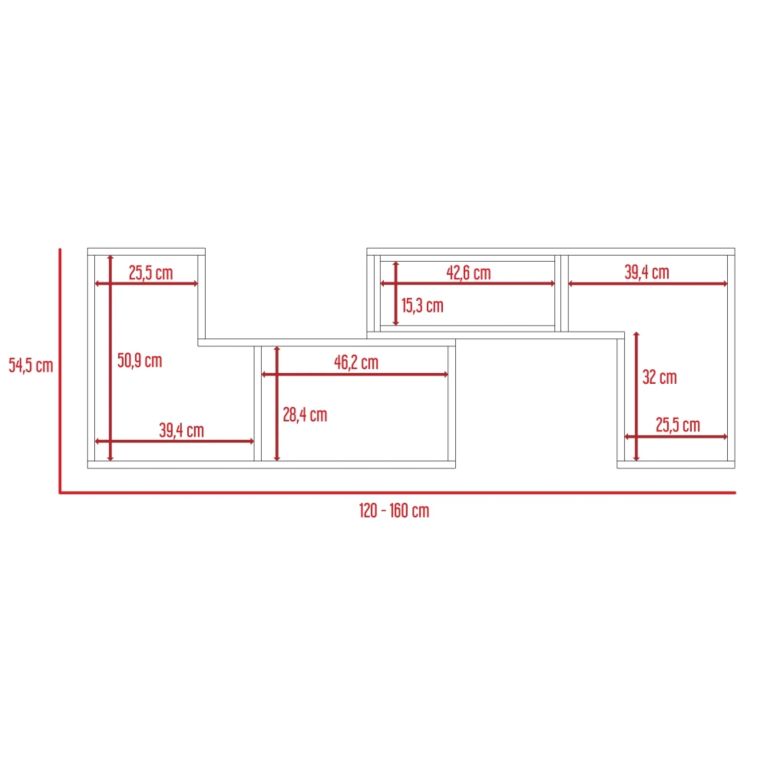 RACK TV 40 EXTENSIBLE 120-160 CM ROVERE Y BLANCO - 8