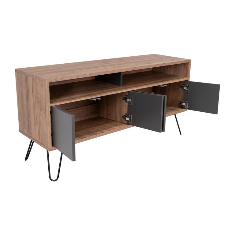 RACK TV 55 4 PUERTAS VASSEL MIEL Y PLOMO 60,6X123,5X38,6 CM - 3