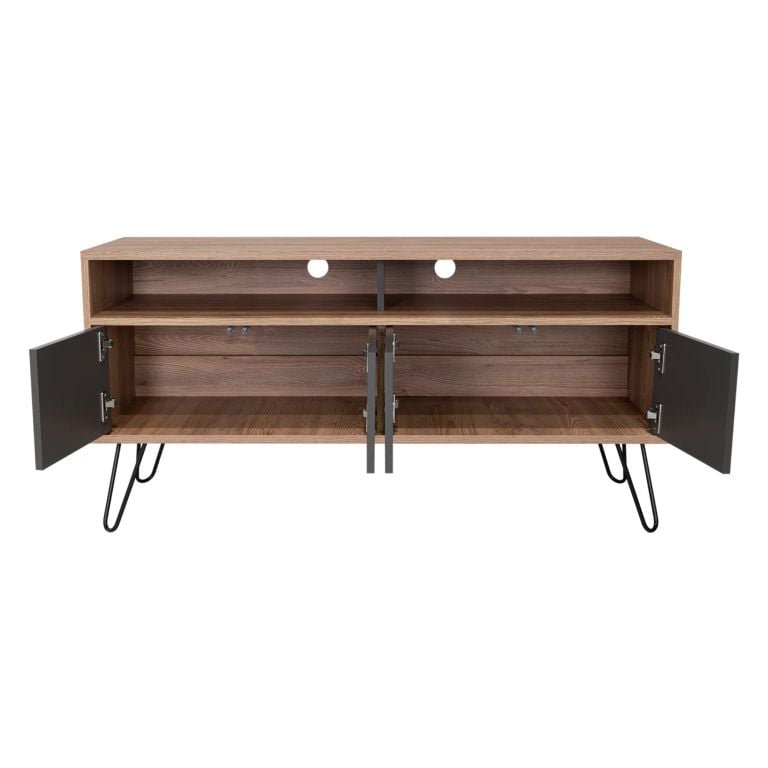 RACK TV 55 4 PUERTAS VASSEL MIEL Y PLOMO 60,6X123,5X38,6 CM - 4