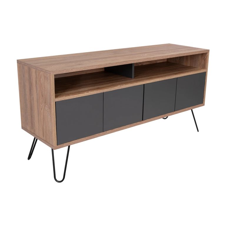 RACK TV 55 4 PUERTAS VASSEL MIEL Y PLOMO 60,6X123,5X38,6 CM - 5