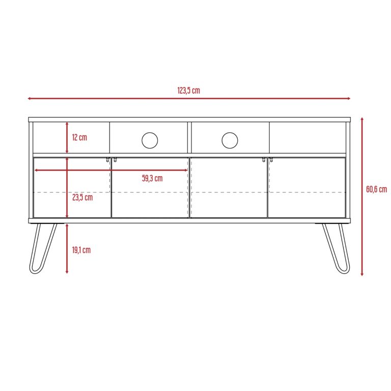 RACK TV 55 4 PUERTAS VASSEL MIEL Y PLOMO 60,6X123,5X38,6 CM - 8