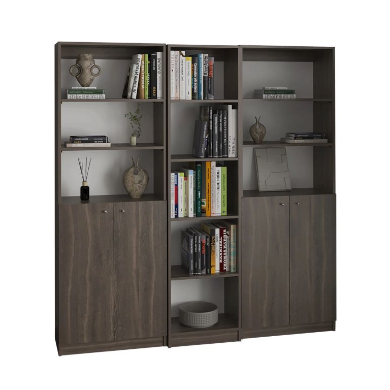COMBO ESTANTES 4 PUERTAS CON NIVELES HOME MILAN Y BLANCO - 2