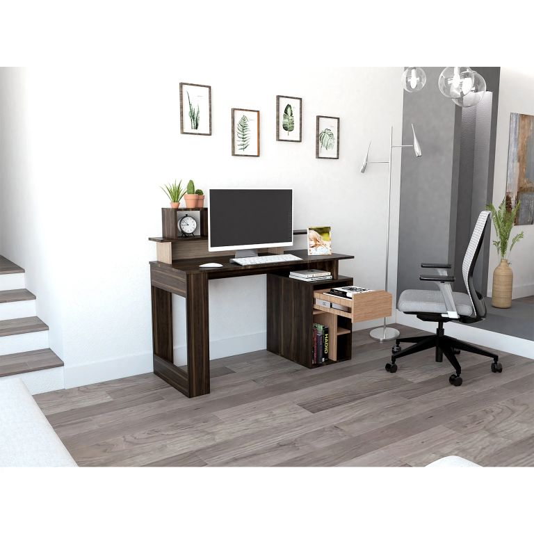 ESCRITORIO 1 CAJÓN OFFICE W-120 HABANO Y MIEL - 2
