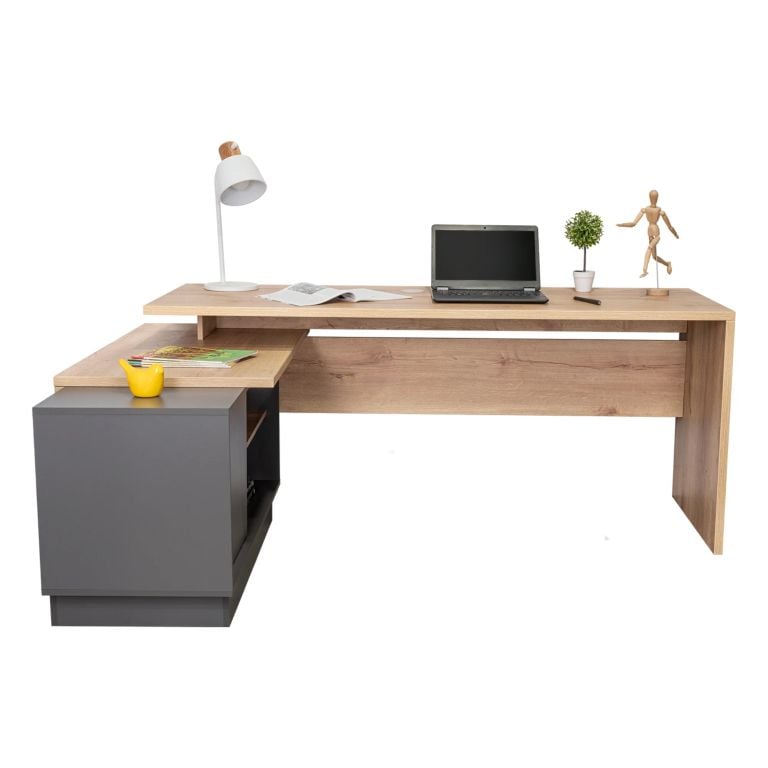 ESCRITORIO EN L 1 PUERTA OFFICE DUNA Y PLOMO 71,6X179,0X125,7 CM - 4