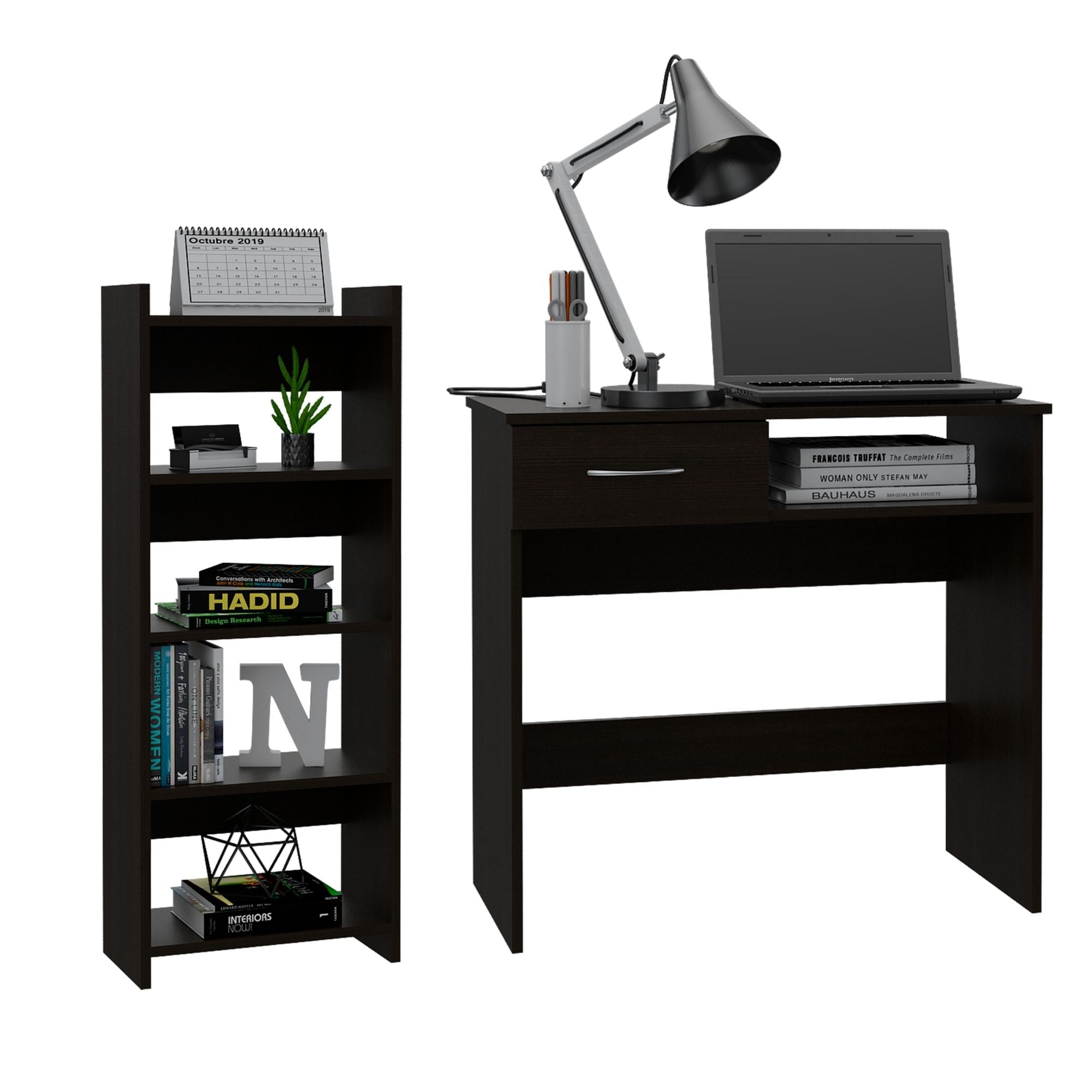 SET ESCRITORIO Y BIBLIOTECA 4 NIVELES OFFICE W-80 WENGUE - 3