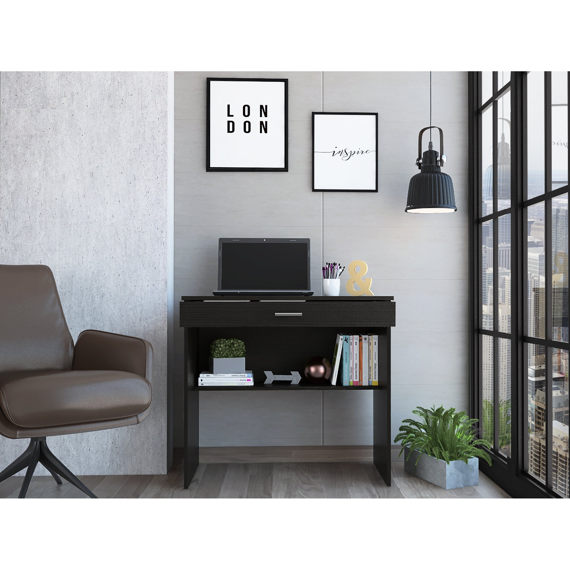 ESCRITORIO OFFICE W-80 CON 1 CAJON WENGUE - 6