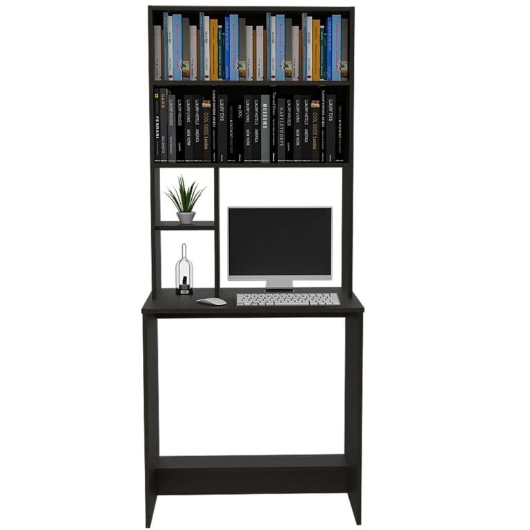 ESCRITORIO CON BIBLIOTECA OFFICE WENGUE 180,7X75,2X48,6 CM - 2
