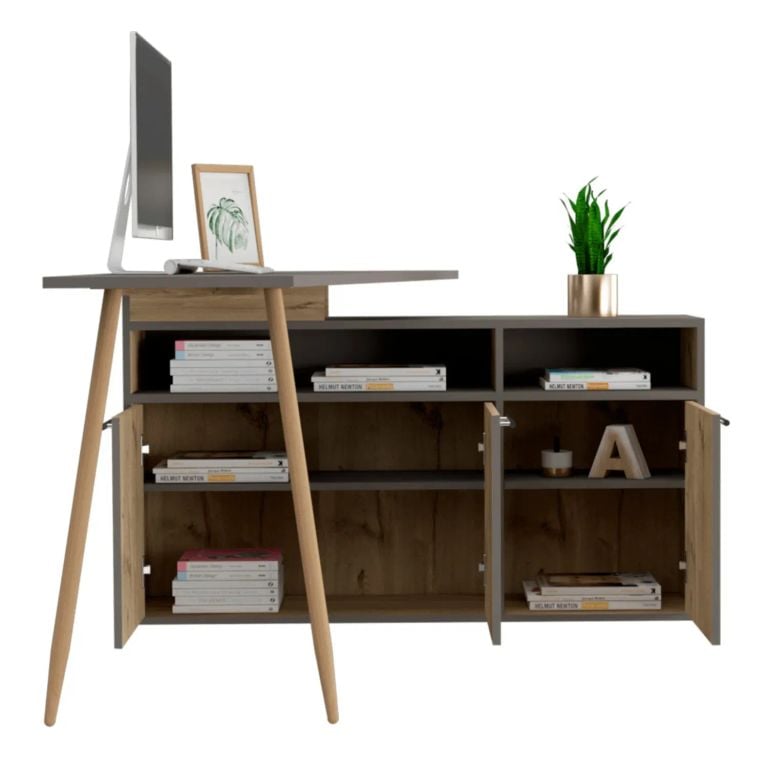 ESCRITORIO EN L 3 PUERTAS SINGAPUR DUNA Y TAUPE - 3