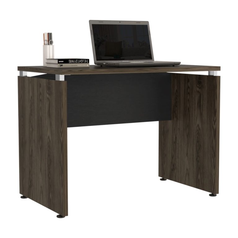 ESCRITORIO M-100 HOME OFFICE NEGRO Y COÑAC 75X100X60 CM - 3