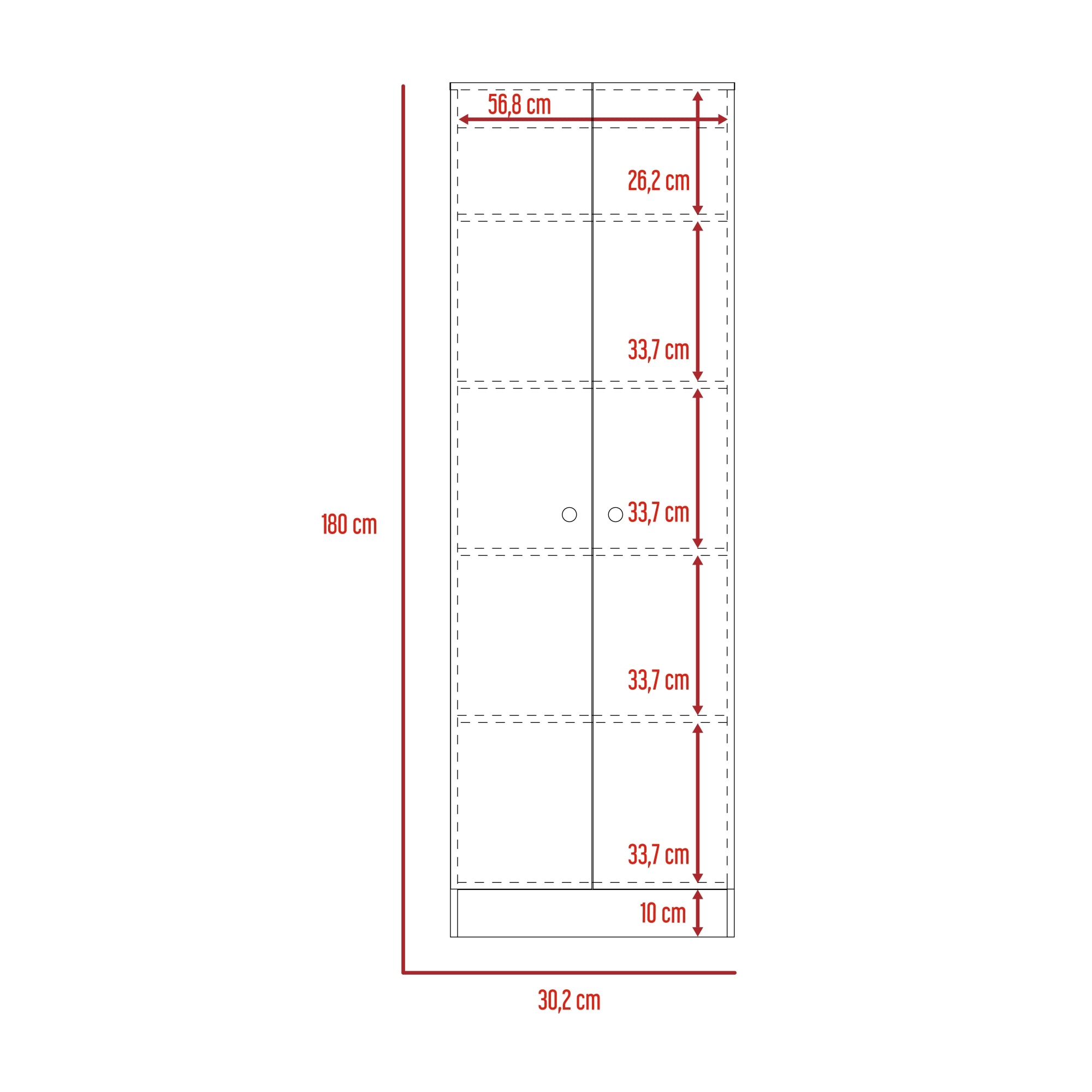 ROPERO 2 PUERTAS TUHOME 180,0X30,2X60,0 CM - 7