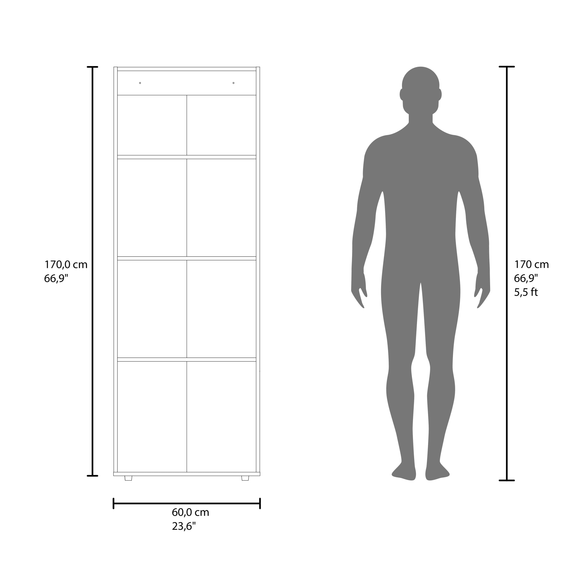 ROPERO 3 PUERTAS TUHOME 170,0X60,0X40,2 CM - 8