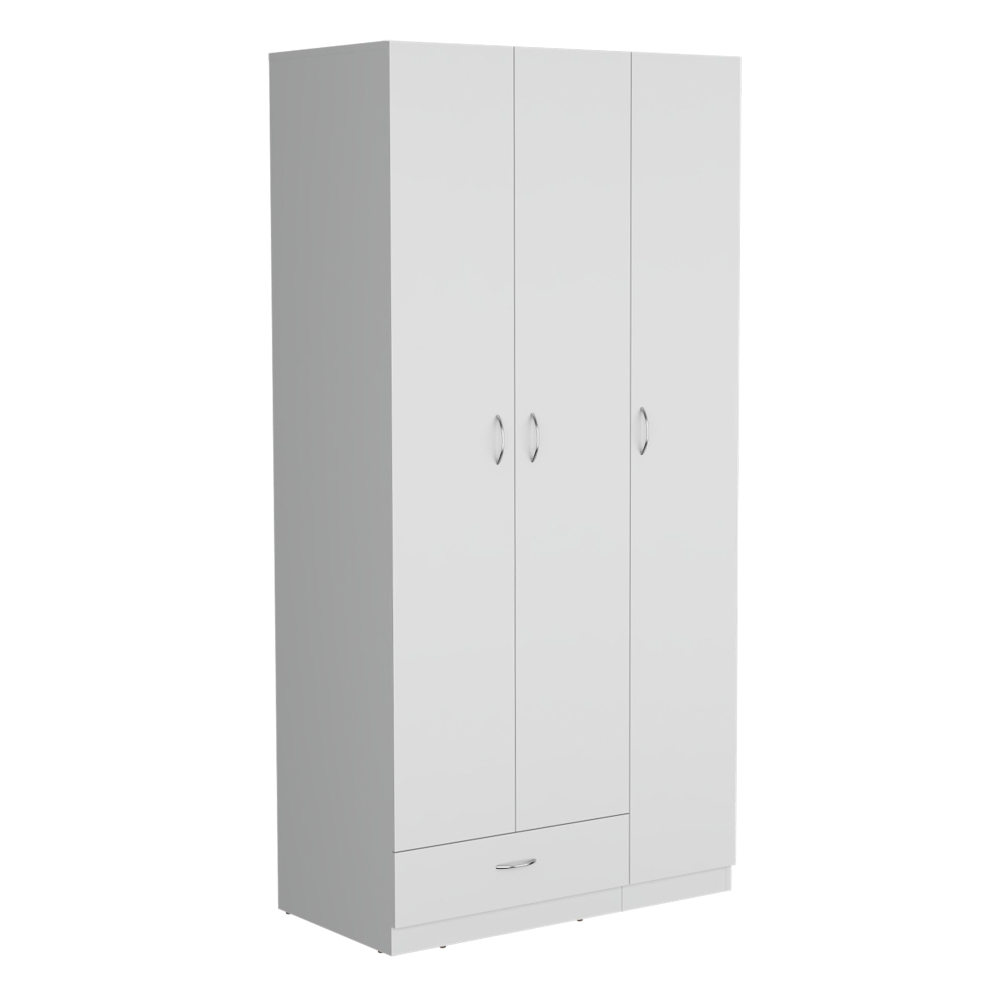 ROPERO 3 PUERTAS 1 CAJON CON COLGADORES Z-90 BLANCO - 1