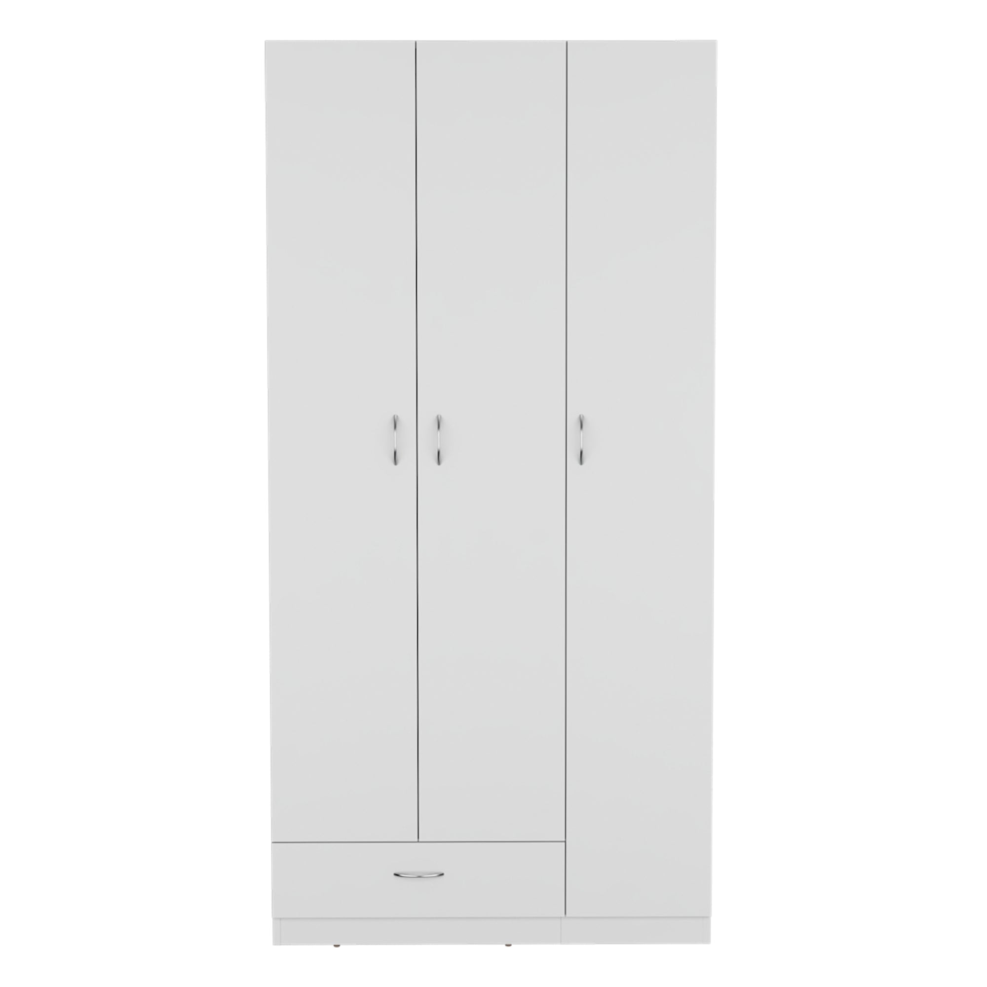 ROPERO 3 PUERTAS 1 CAJON CON COLGADORES Z-90 BLANCO - 2