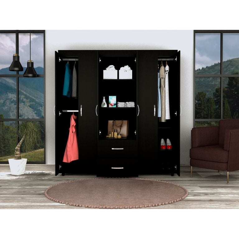 ROPERO 6 PUERTAS 2 CAJONES BARILOCHE WENGUE 180,0X170,3X50,3 CM - 2