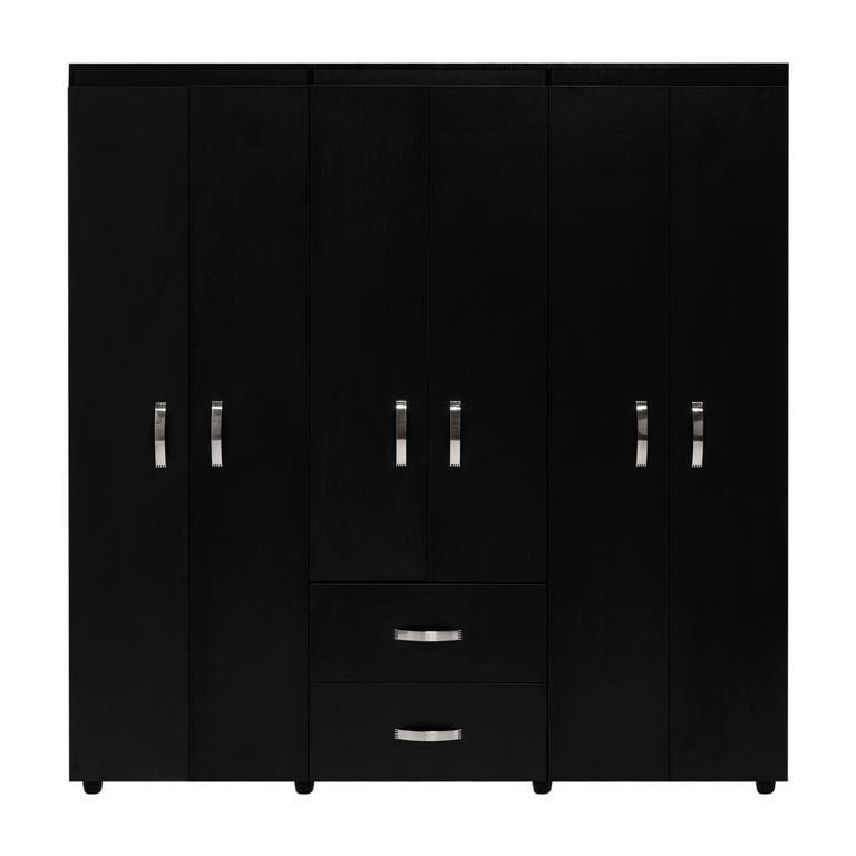 ROPERO 6 PUERTAS 2 CAJONES BARILOCHE WENGUE 180,0X170,3X50,3 CM - 3