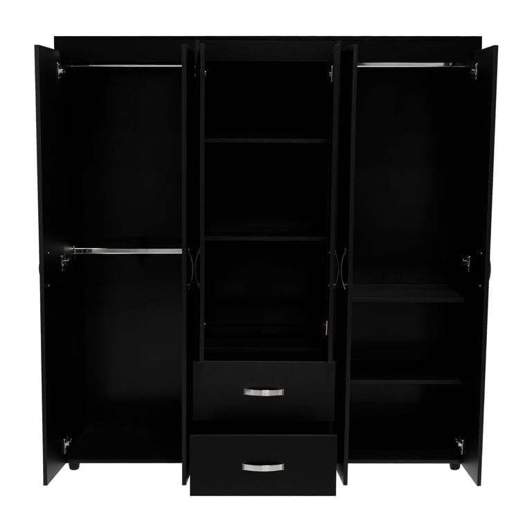 ROPERO 6 PUERTAS 2 CAJONES BARILOCHE WENGUE 180,0X170,3X50,3 CM - 4