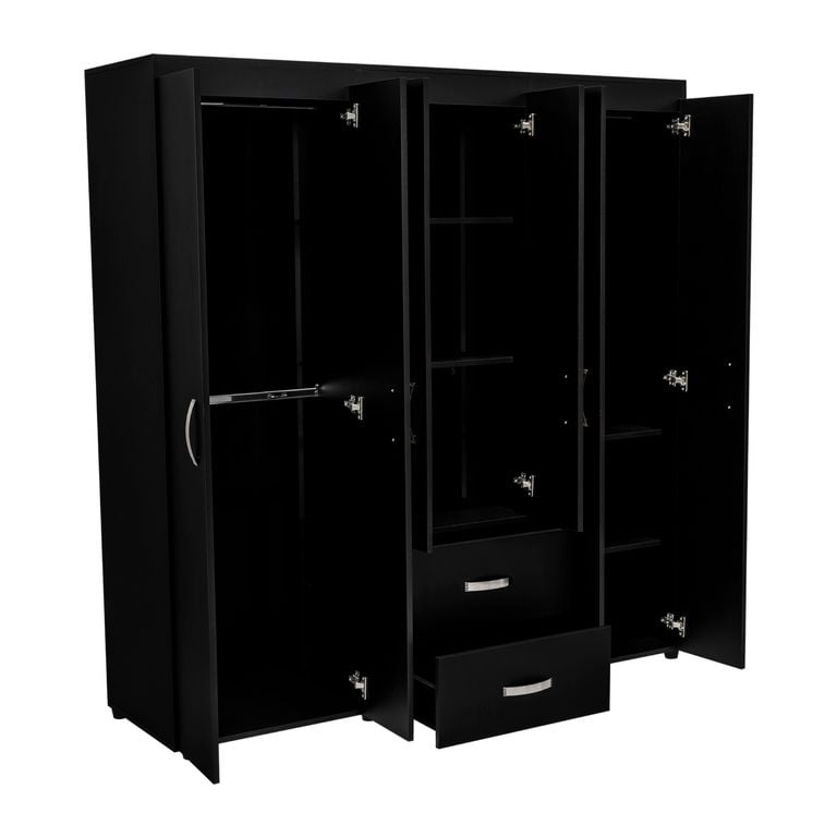 ROPERO 6 PUERTAS 2 CAJONES BARILOCHE WENGUE 180,0X170,3X50,3 CM - 5