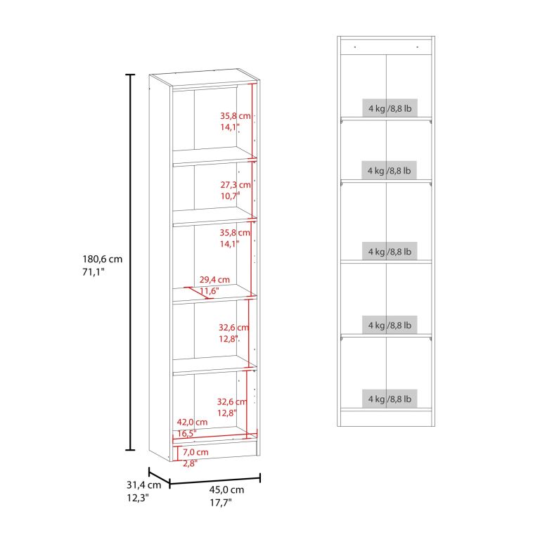 ESTANTE 1 PUERTA HOME-E5 180,6X45X31,4 CM - 7