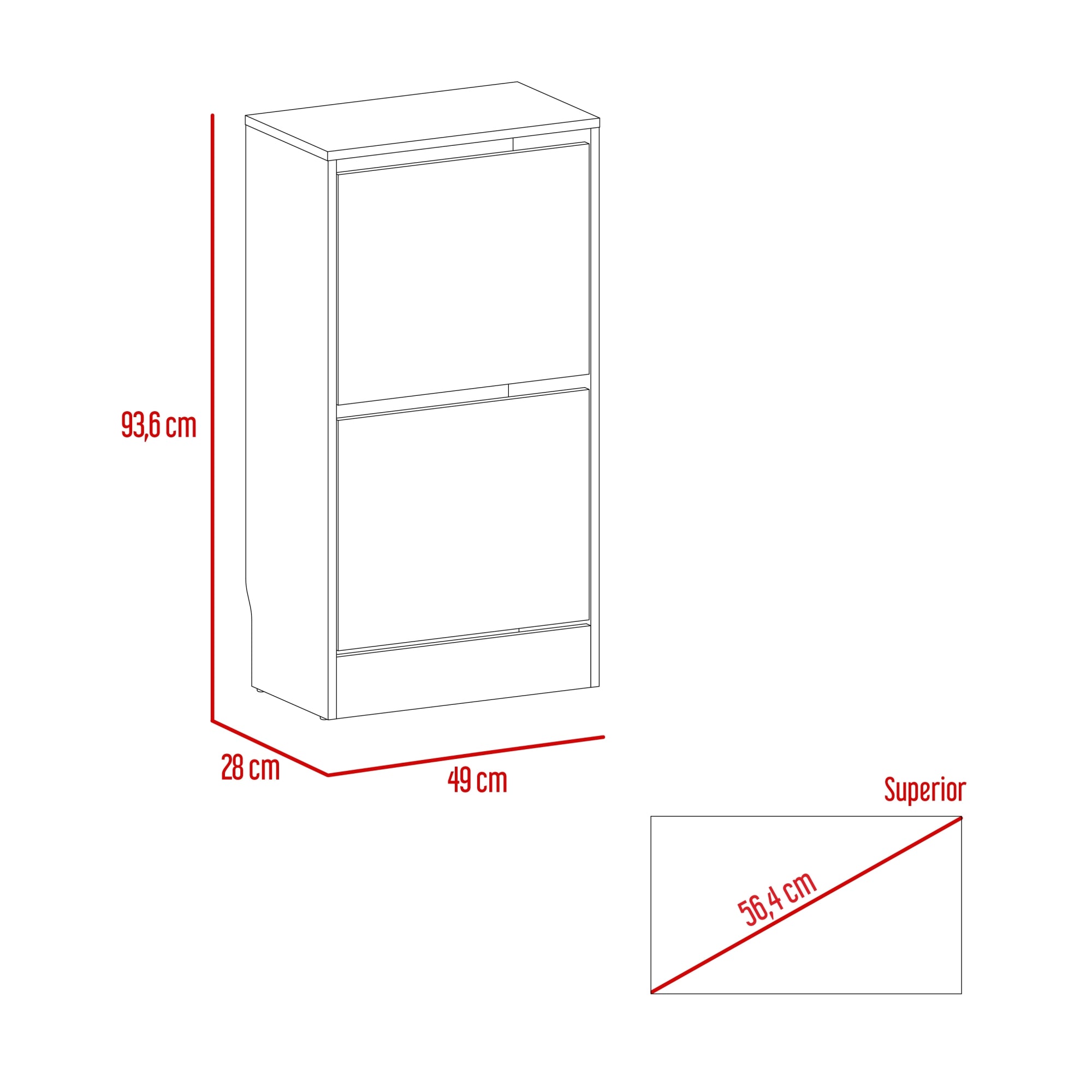 ZAPATERO ORGANIZADOR BELTON 2 NIVELES WENGUE 93,6X49,0X28,0 CM - 8