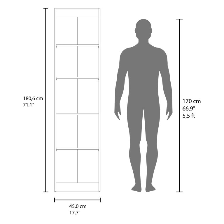 VITRINA 1 PUERTA HOME-E6 180,6X45,0X31,3 CM - 8