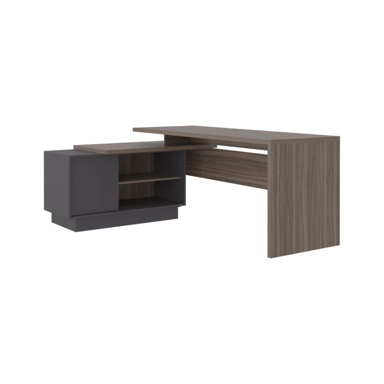 ESCRITORIO EN L 1 PUERTA OFFICE AVELLANA Y PLOMO 71,2X179,0X125,7 CM - 3