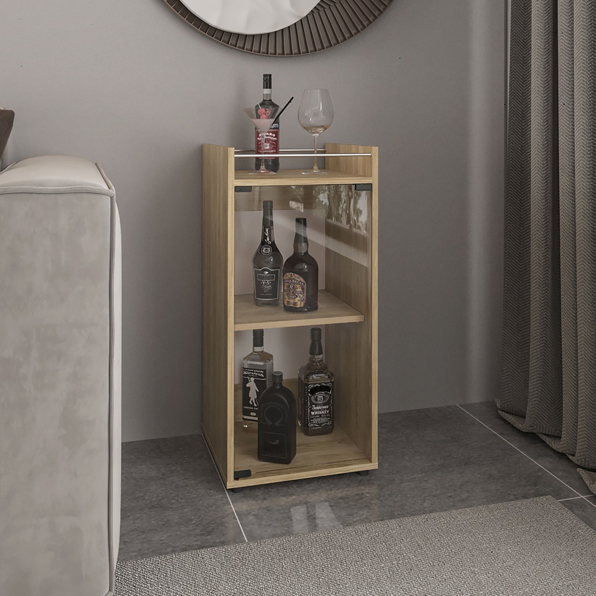 BAR BAJO 1 PUERTA VIDRIO THEBA 81,3X38,1X37,6 CM - 5