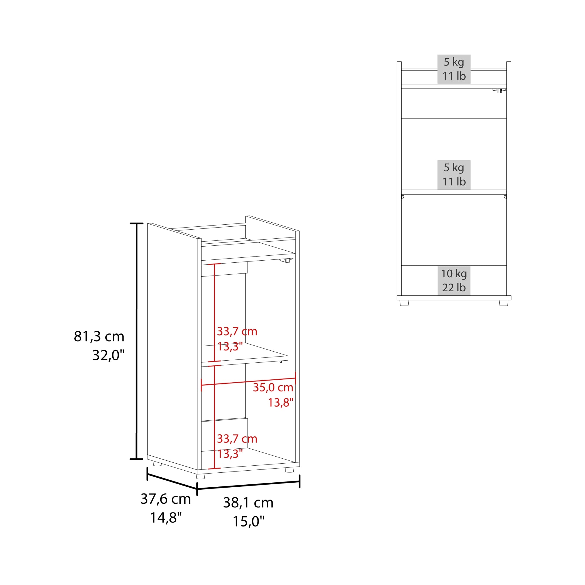 BAR BAJO 1 PUERTA VIDRIO THEBA 81,3X38,1X37,6 CM - 7