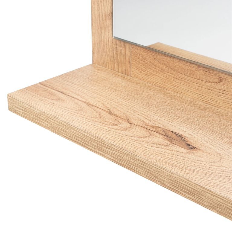 ESPEJO RECTANGULAR MARCO DE MADERA Y REPISA 35,0X35,0X10,0 CM - 6
