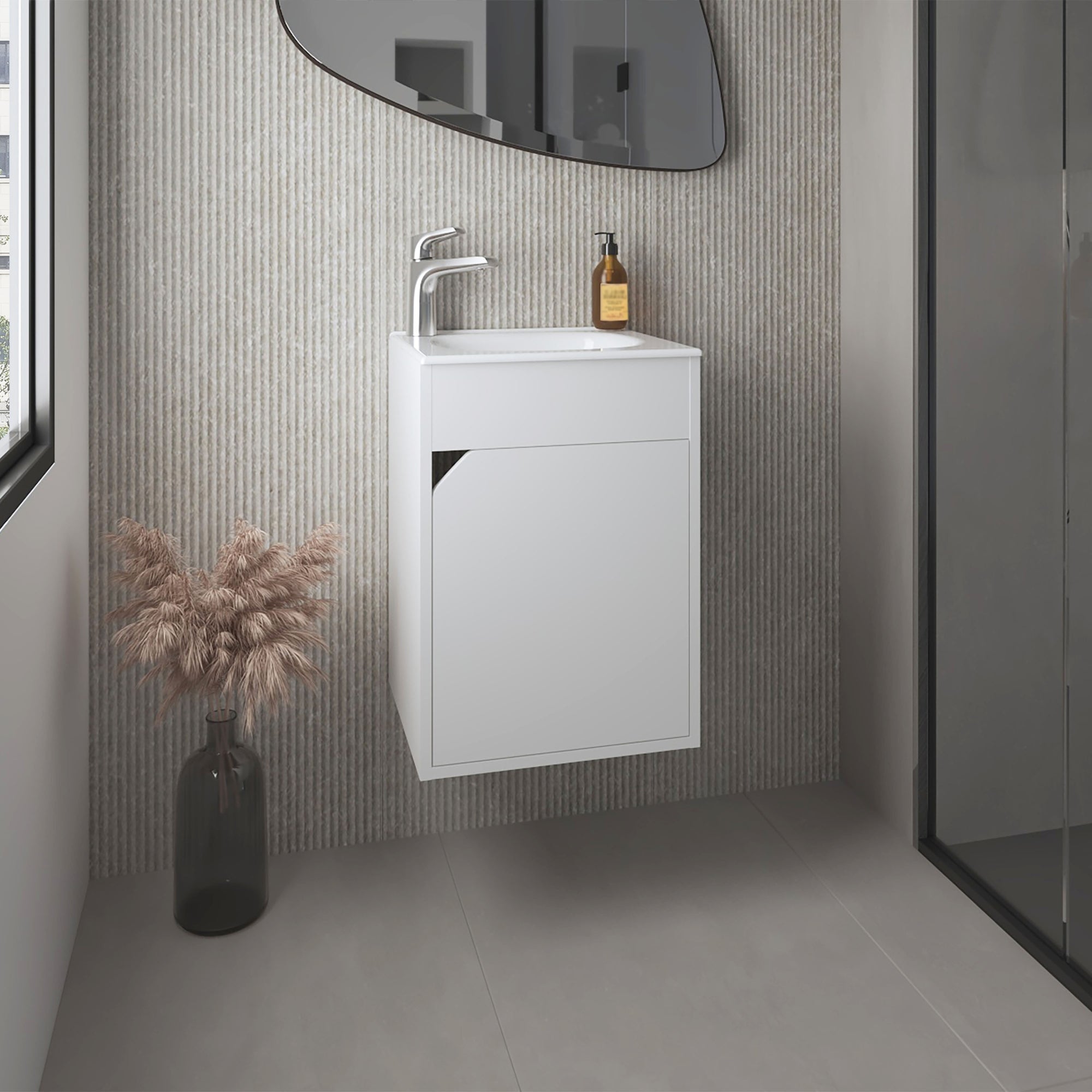 VANITORIO FLOTANTE BETHEL 1 PUERTA 55,0X39,4X32,0 CM - 5