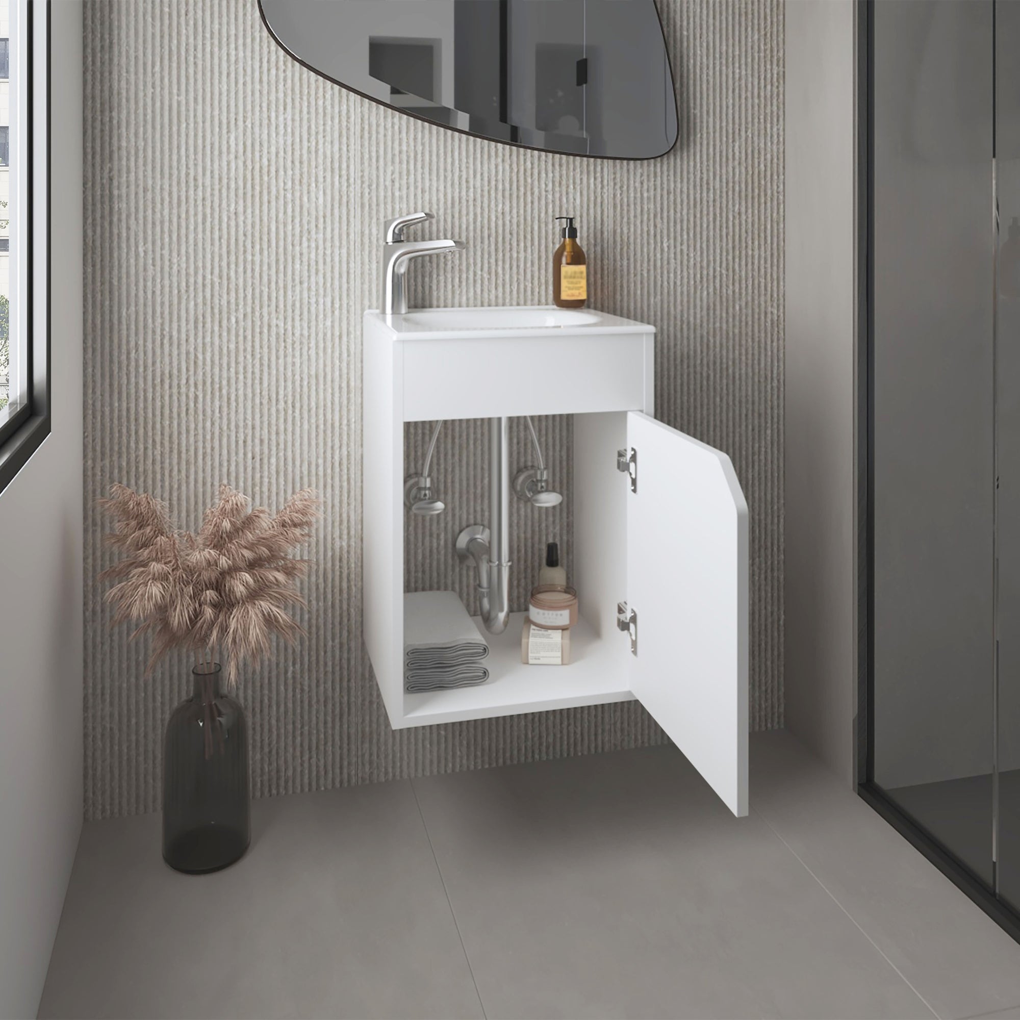 VANITORIO FLOTANTE BETHEL 1 PUERTA 55,0X39,4X32,0 CM - 6