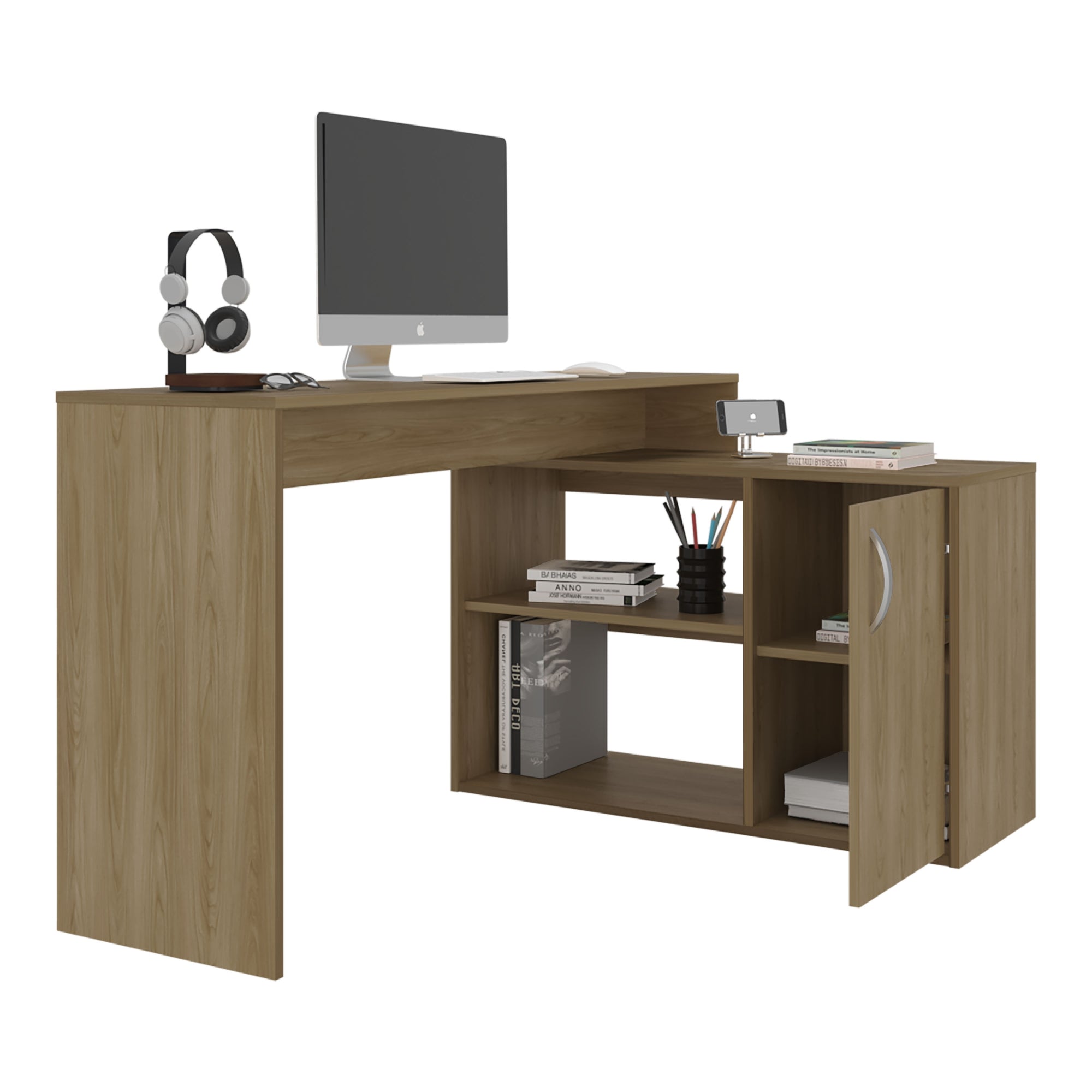 ESCRITORIO EN L 1 PUERTA AXIS ECO 71,0X125,0X90,0 CM - 4