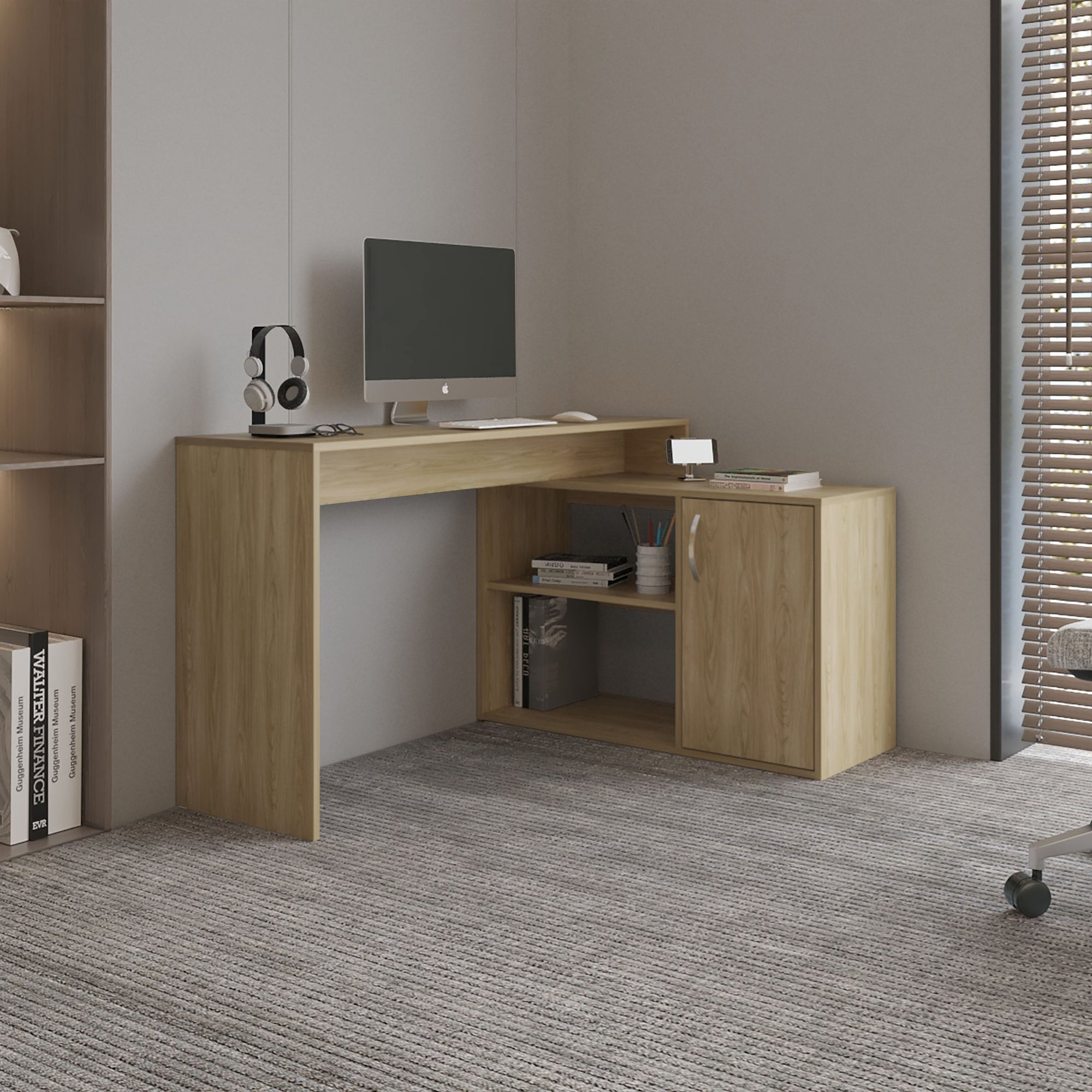ESCRITORIO EN L 1 PUERTA AXIS ECO 71,0X125,0X90,0 CM - 5