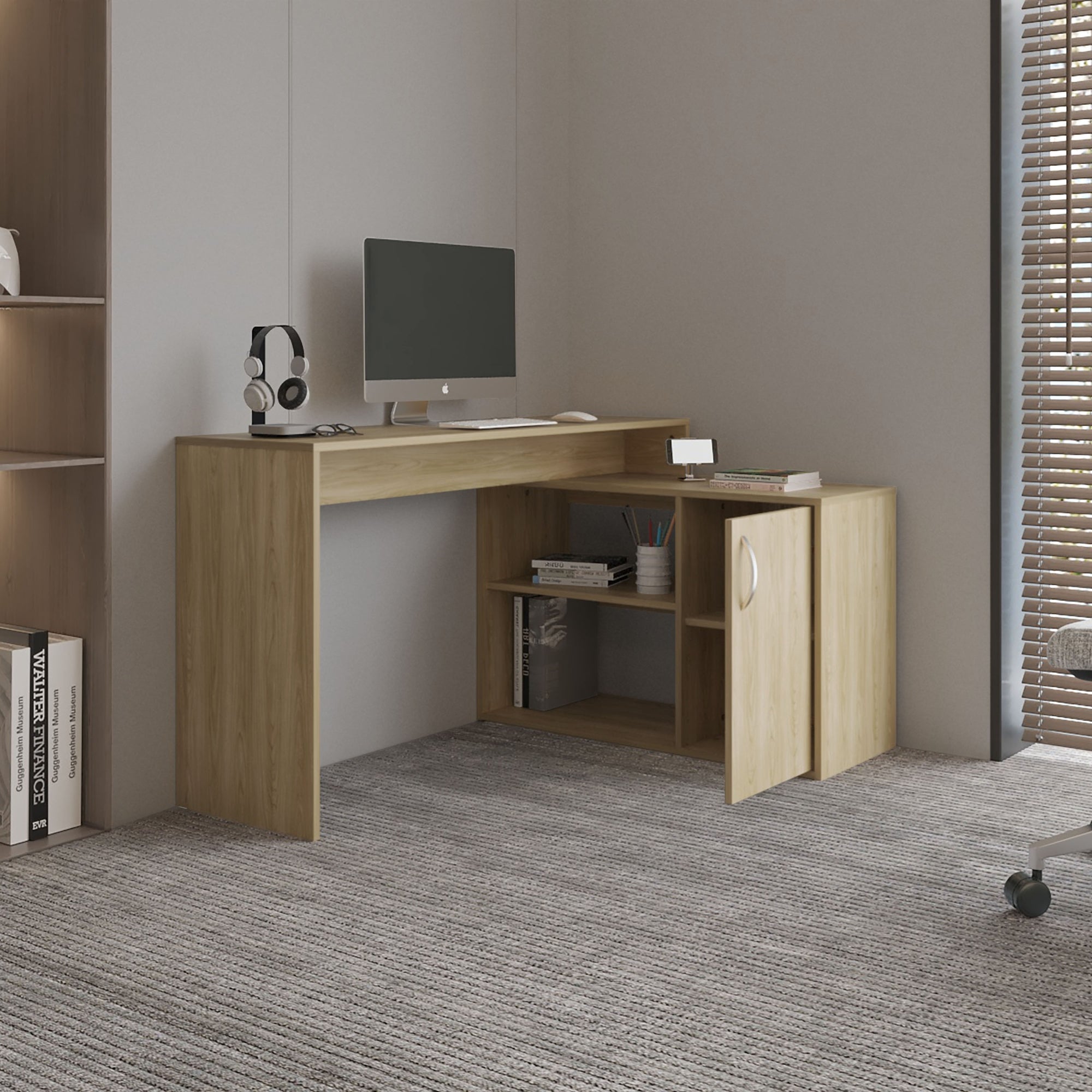 ESCRITORIO EN L 1 PUERTA AXIS ECO 71,0X125,0X90,0 CM - 6