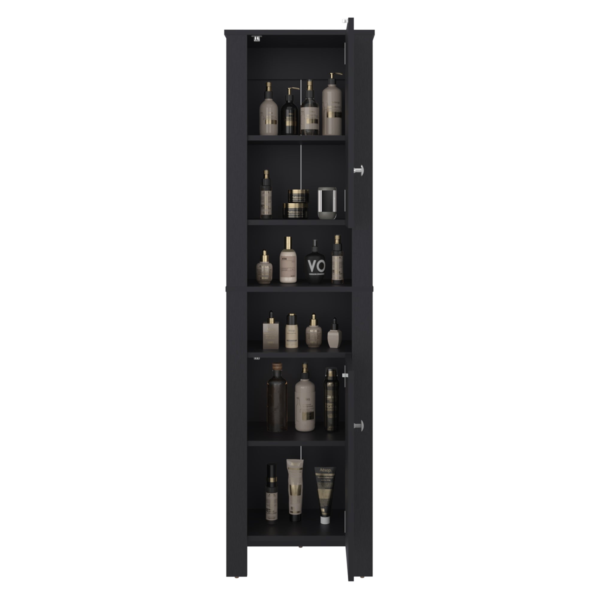 ESTANTE ORGANIZADOR BAÑO VANESSA 2 PUERTAS WENGUE 160,7X44,1X27,6 CM - 4