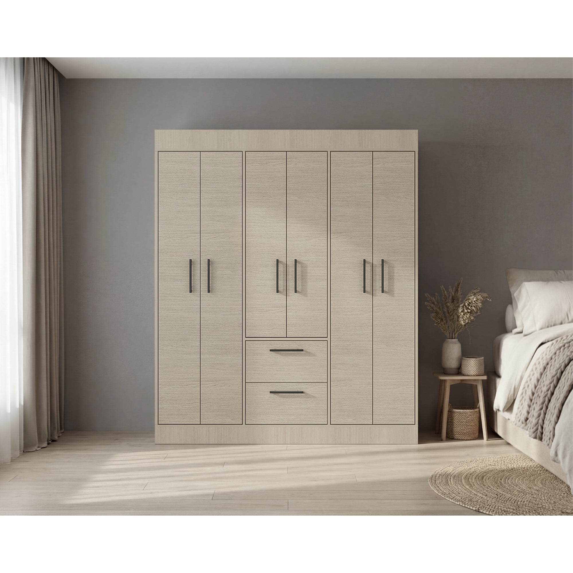 ROPERO 6 PUERTAS 2 CAJONES 150 VM CARTAGENA Y WENGUE 177,9X150,0X50,4 CM - 5