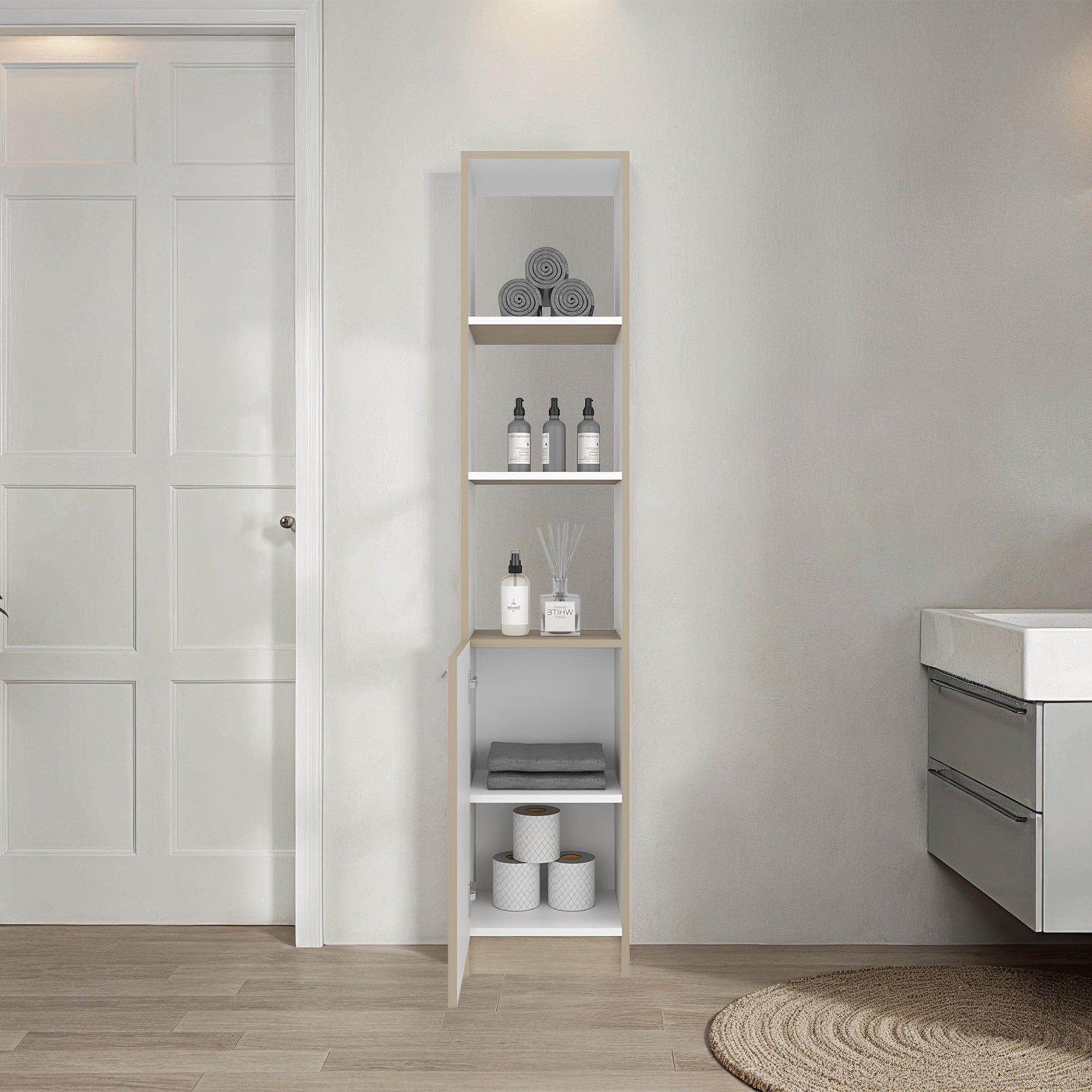 ESTANTE ALTO DE BAÑO 1 PUERTA BATH 162,2X33,0X26,8 CM - 5