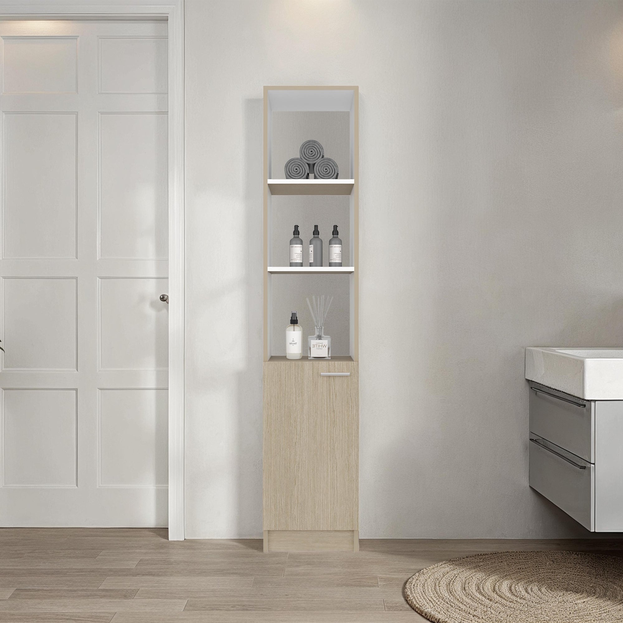 ESTANTE ALTO DE BAÑO 1 PUERTA BATH 162,2X33,0X26,8 CM - 6