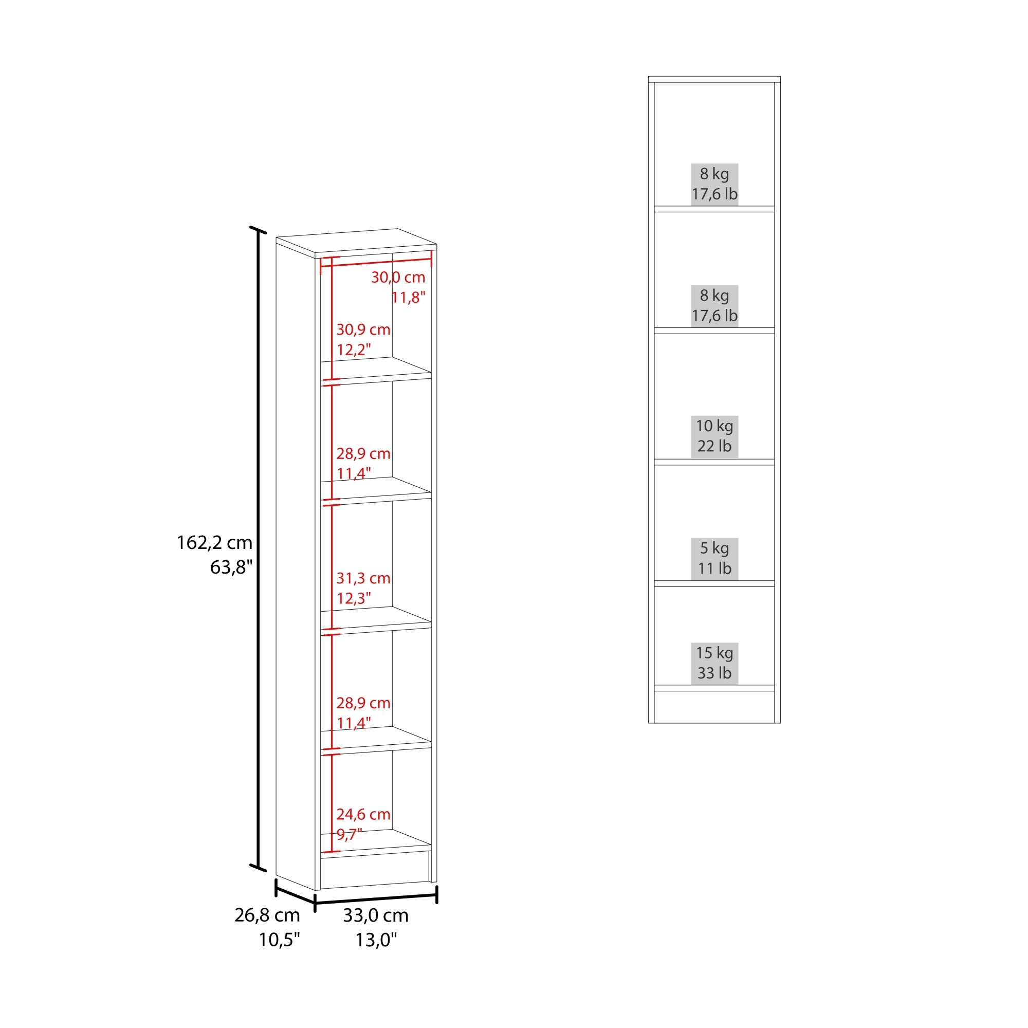 ESTANTE ALTO DE BAÑO 1 PUERTA BATH 162,2X33,0X26,8 CM - 7