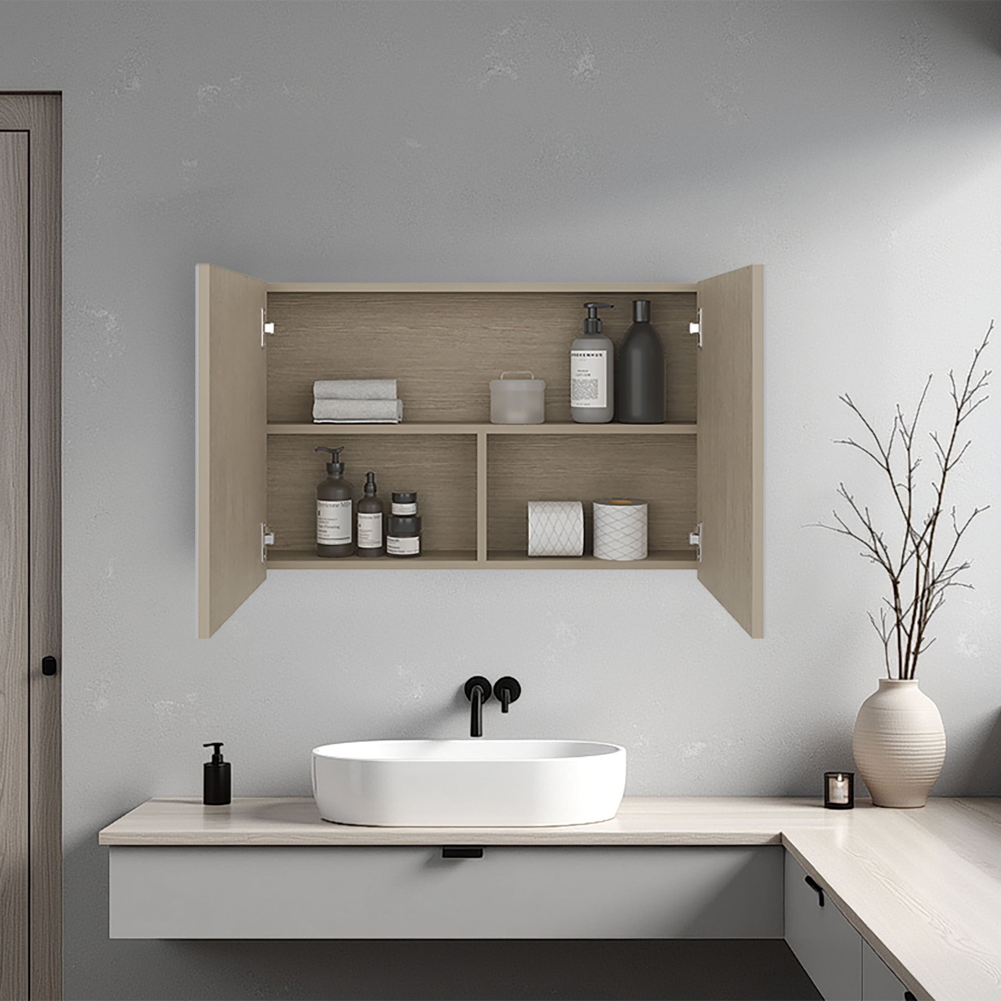 BOTIQUIN 2 PUERTAS CON ESPEJO M80 CARTAGENA 50,0X80,0X14,1 CM - 6