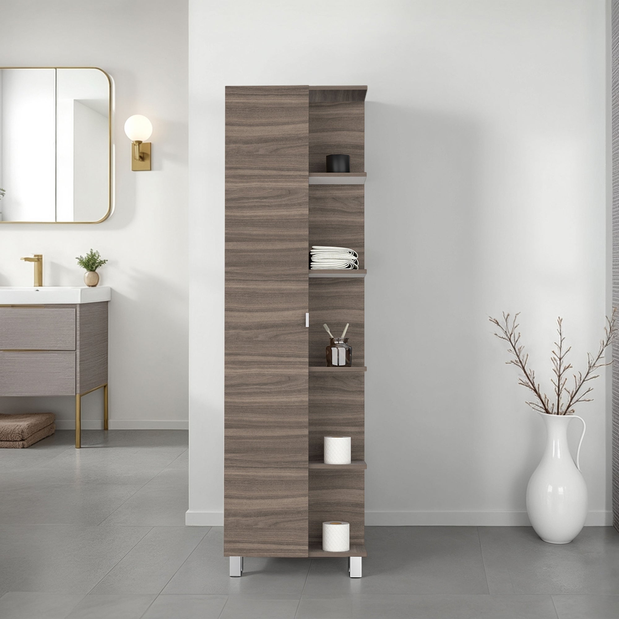 ESTANTE ALTO DE BAÑO 1 PUERTA BATH 178,0X51,2X21,5 CM - 5